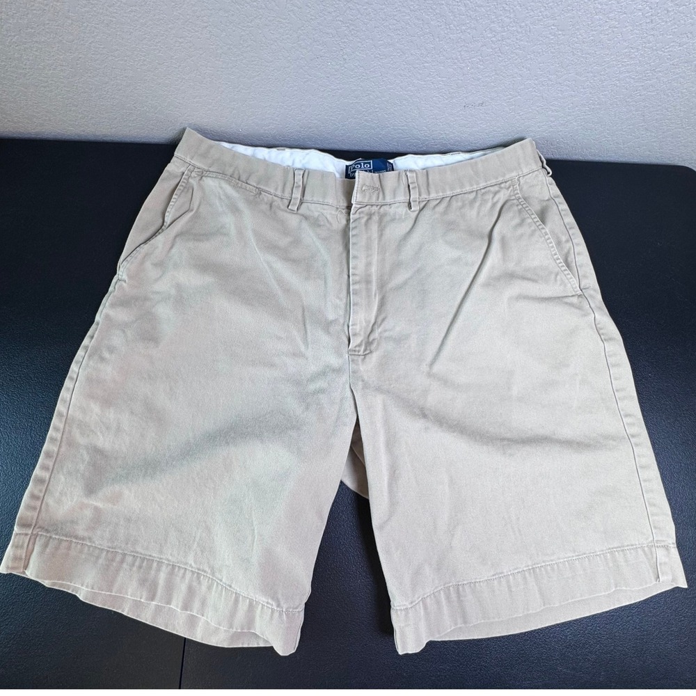 Polo Ralph Lauren Mens Prospect Classic‎ Chino Shorts Khaki Cotton Size 38 Tan